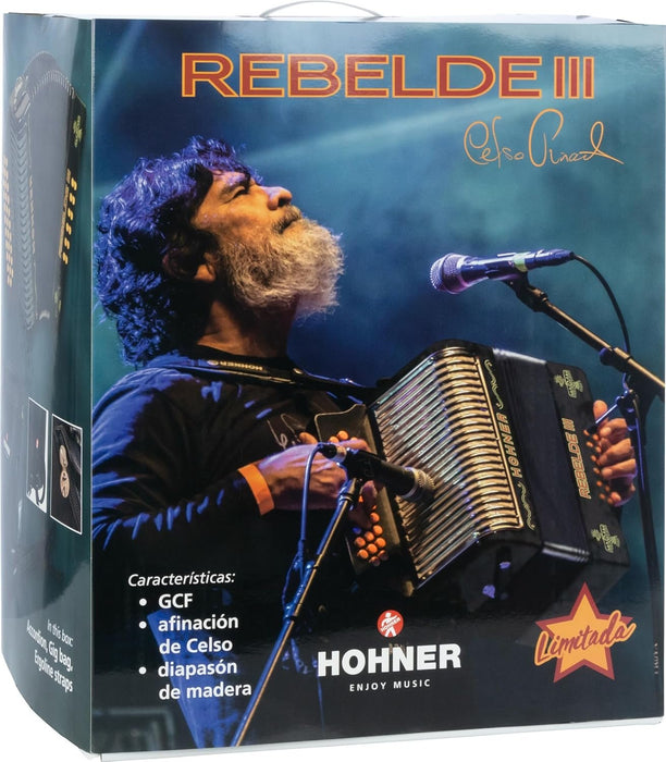 Hohner Limited Edition Corona Rebelde III GCF Accordion - Black (REBIII)