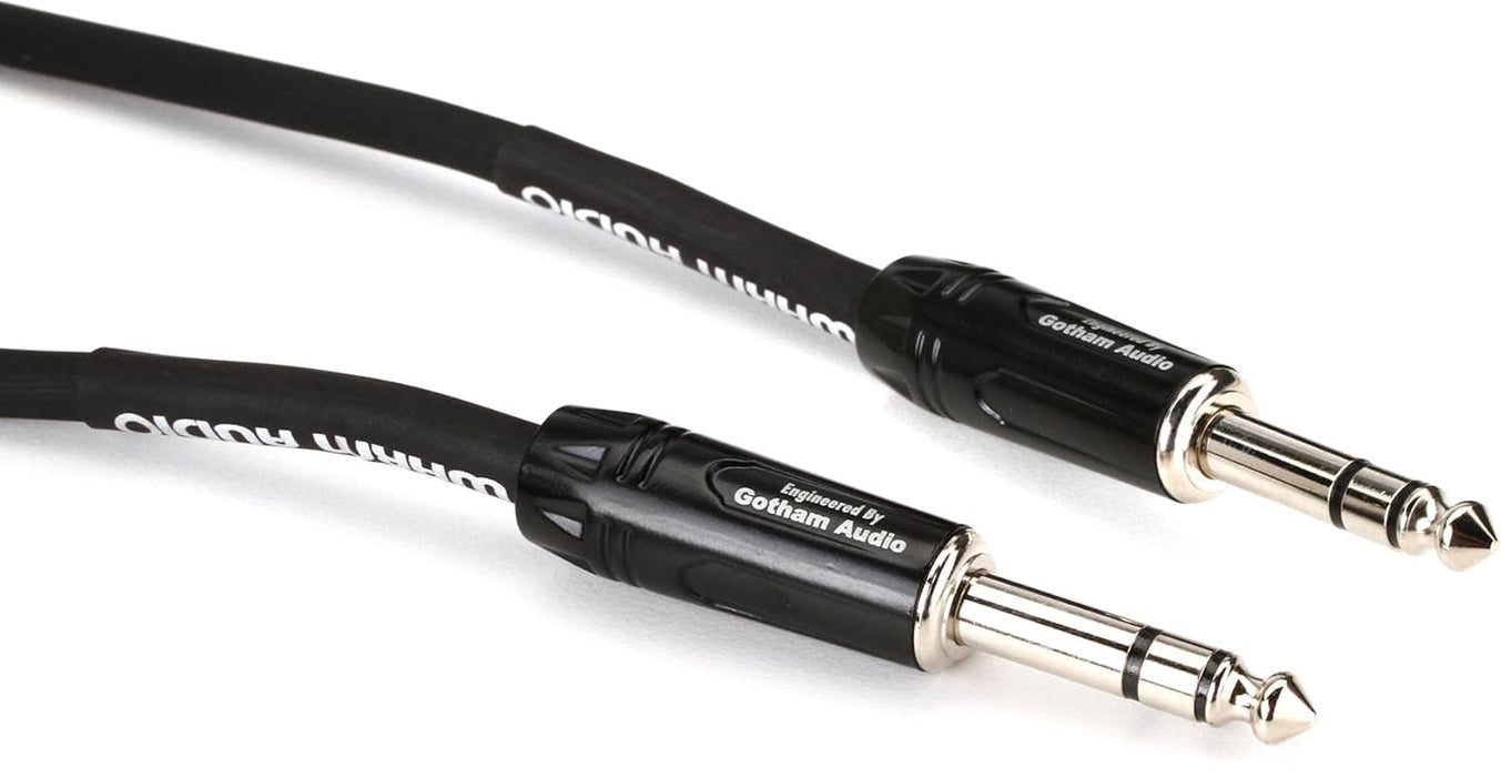 Warm Audio Pro-TRS 5-Foot TRS to TRS Cable - Black/Silver