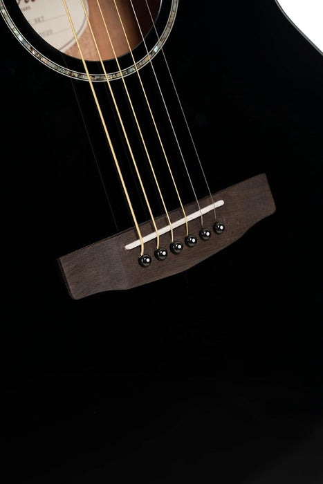 Cort L60CEBK Luce 60 OM Acoustic-Electric Guitar Black Gloss