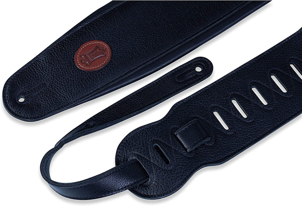 Levy's Leathers MSS2-4-BLK Garment Leather Bass Guitar Strap, Black