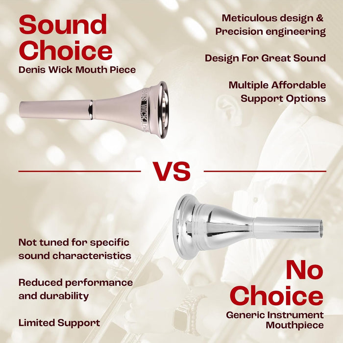 Denis Wick French Horn Narrow Rim Classic Mouthpiece Silver Plated 7N | Cup 17mm | Rim 3.85mm