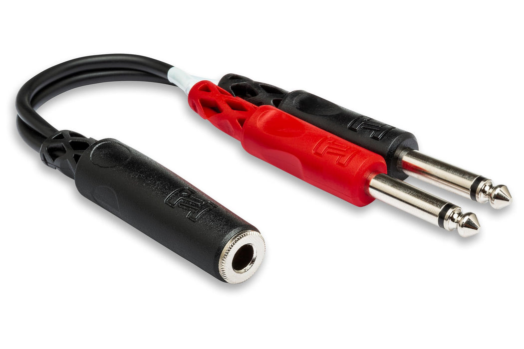 Hosa YPP-136 1/4 inch TRSF to Dual 1/4 inch TS Stereo Breakout Cable