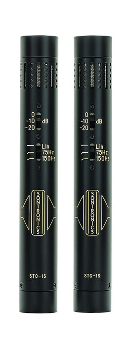 SONTRONICS STC-1S Pencil Condenser Microphone Pair - Black - Lifetime Microphone Warranty