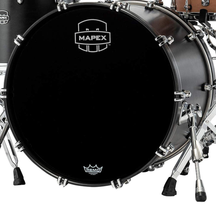 Mapex Saturn 22" x 16" Maple/Walnut Bass Kick Drum - Satin Black (SRB2216AFB)