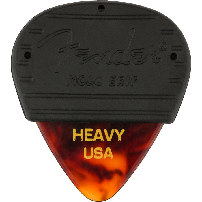 Fender Mojo Grip Guitar Picks 351 Shape, Celluloid, Tortoise Shell, Thin, 3-Pack