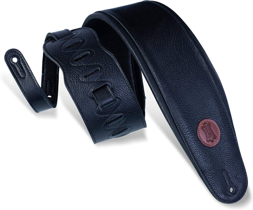 Levy's Leathers MSS2-4-BLK Garment Leather Bass Guitar Strap, Black