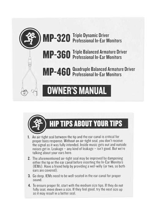 Mackie MP Series in-Ear Headphones & Monitors with Triple Dynamic Drivers (MP-320)
