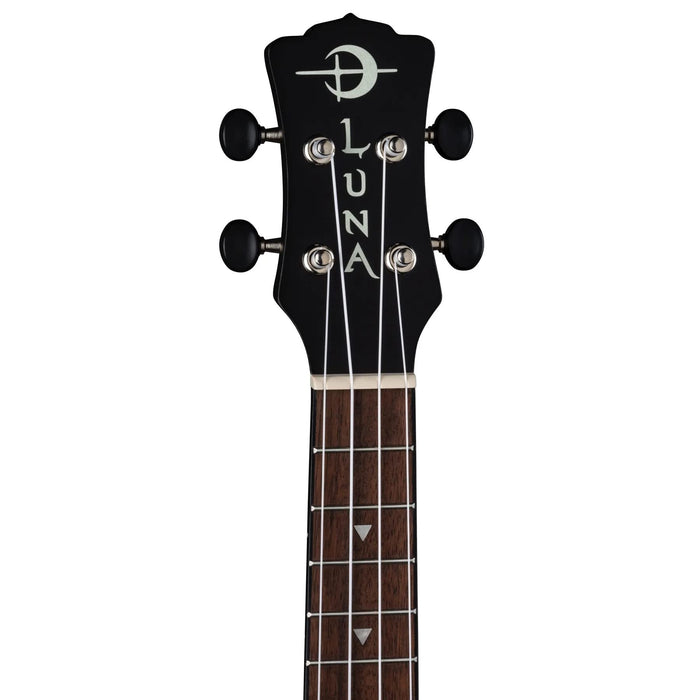 Luna Guitars, 4-String Vintage Mahogany Concert Ukulele, Black Satin, (UKE VMC BKS)