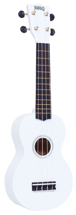 Mahalo Ukuleles MR1WT Rainbow Series Soprano Ukulele,White