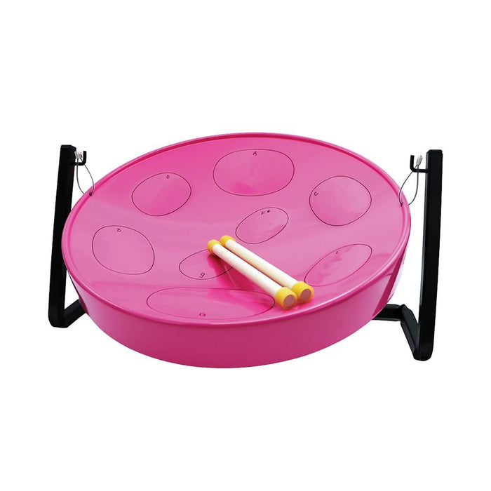 Panyard JJ Jumbie Jam Steel Ready to Play Kit-Pink G-Major with Table Top Stand-Made in USA Authentic Pan (W1086)
