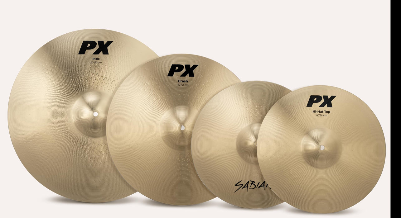 Export 5 Piece Shell Pack 22/16/13/12/14 Pure White - Hardware And Sabian Cymbals