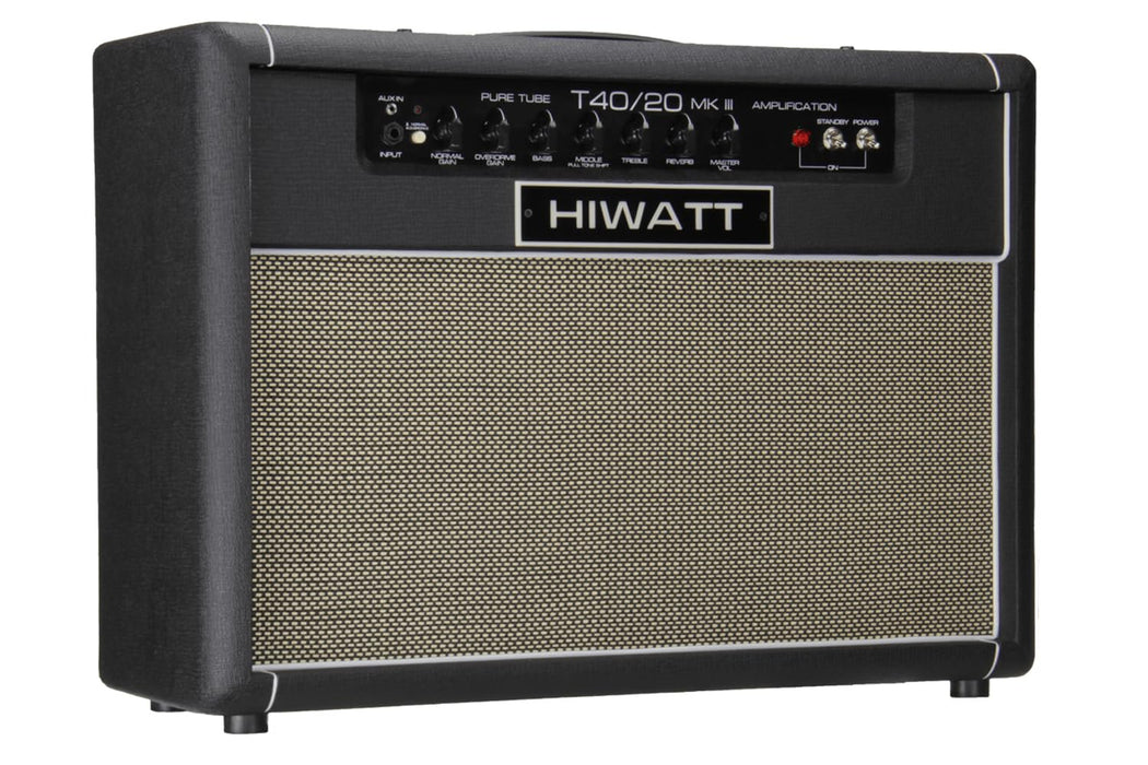 Hiwatt TB40/20 2x12 Combo Electric Guitar Amplifier, 40/20W 2-Channel with Spring Reverb, 4 x EL84 Tubes