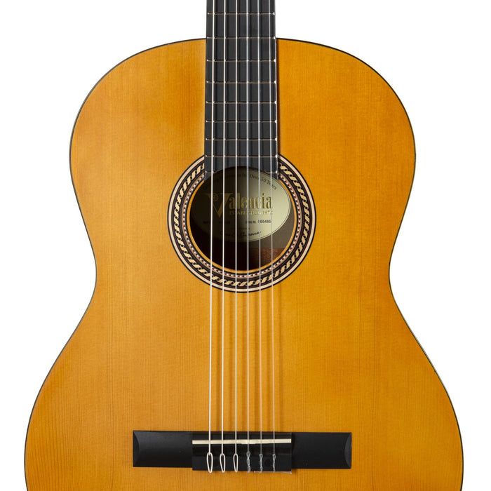 Valencia VC204H 200 Series Classical Guitar, Antique Natural Finish Hybrid Slim Neck