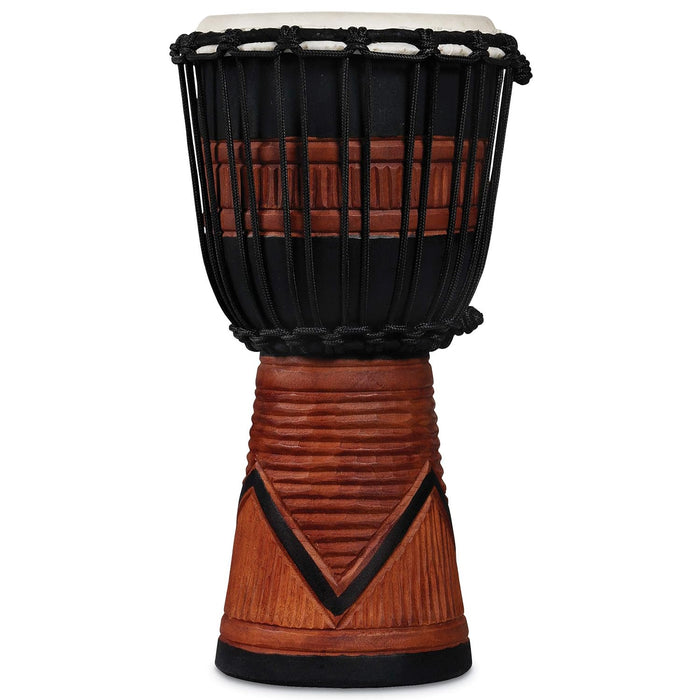 Latin Percussion LP713SB World Beat Wood Art Small Djembe, Black w/Brown, inch