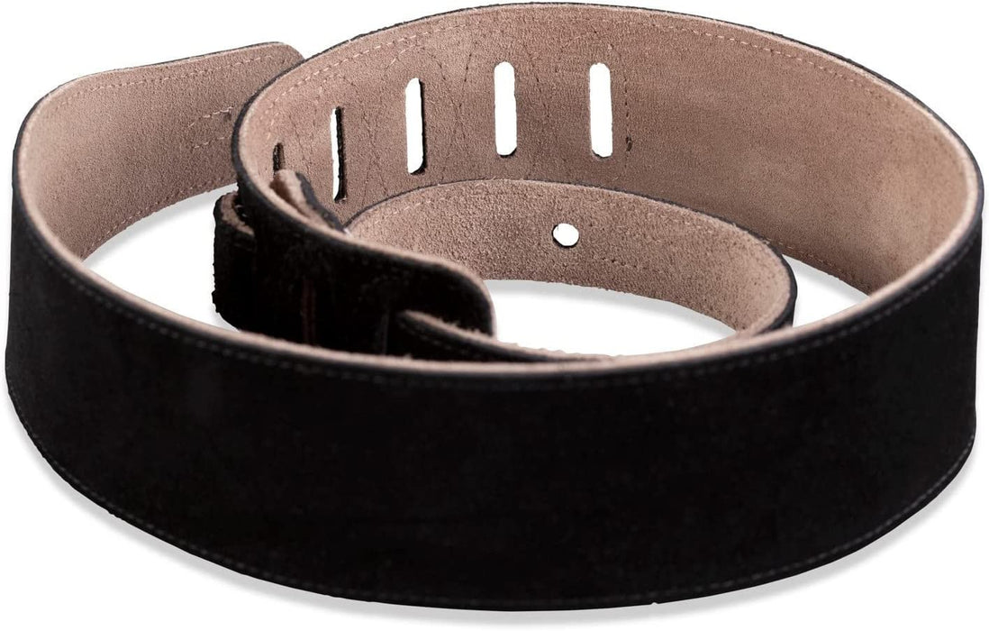 Levy's Leathers MS26-BLK 2.5" Hand-Brushed Suede Guitar Strap, Black