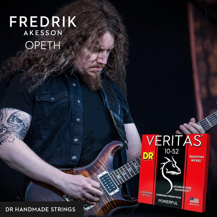 DR Strings Veritas Coated Core Technology Electric Guitar Strings, Medium 10-46, 3-Pack (VTE-10-3PK)