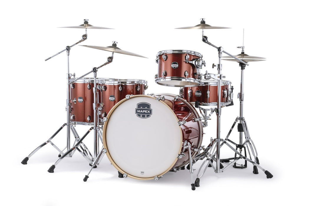 Mapex Mars 5-Piece Crossover Shell Pack w/ 22" Bass Drum - Blood Orange Sparkle (MA528SFOR)