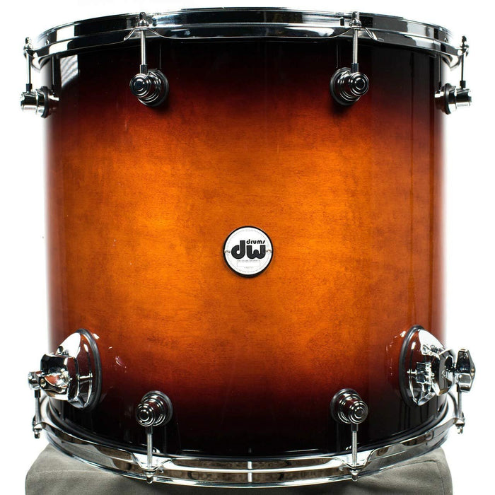 DW Design Series Maple Floor Tom, 16x18, Tobacco Burst Gloss Lacquer (DDLG1618TTTB)