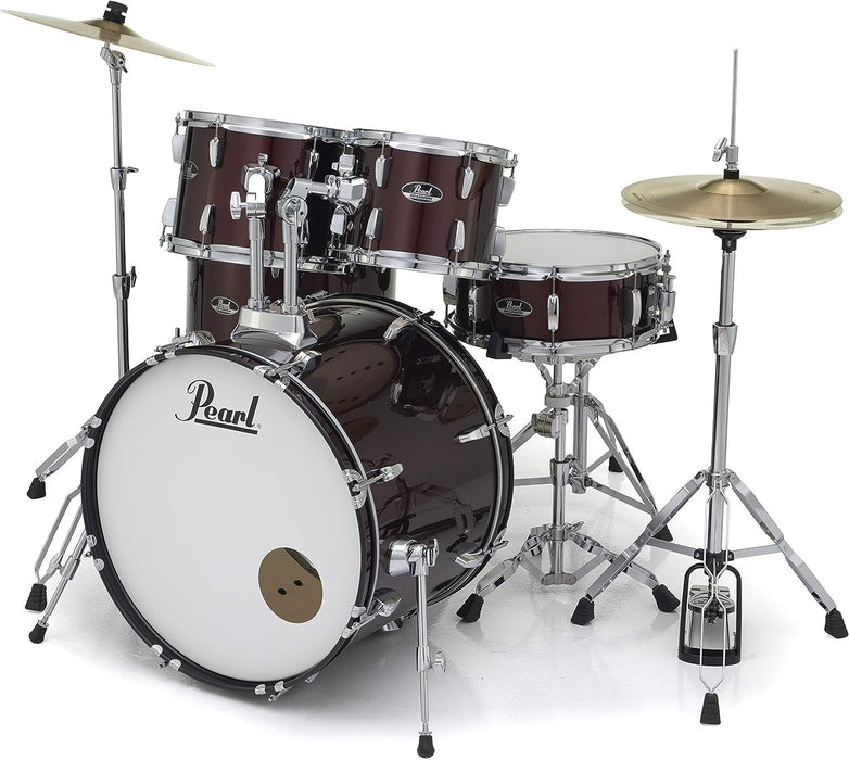 Pearl Roadshow 5-Piece Complete Drum Set with Cymbals and Stands - Aqua Blue Glitter (RS505C/C703)