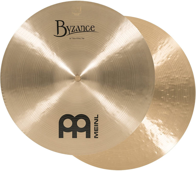 Meinl Cymbals Byzance 14" Dual Hihats, Pair — MADE IN TURKEY — Hand Hammered B20 Bronze, 2-YEAR WARRANTY, B14DUH