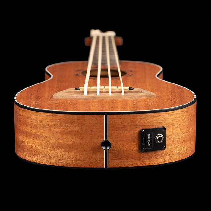 Ortega Guitars 4 String Lizard Series Acoustic-Electric Uke-Bass w/Bag, Right (LIZZY-BS-GB)