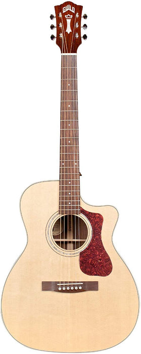 Guild Guitars 6 String OM-140CE Acoustic Guitar, Solid Woods, Westerly Collection, with Premium Gig Bag, Right, Natural Gloss (384-2405-721)