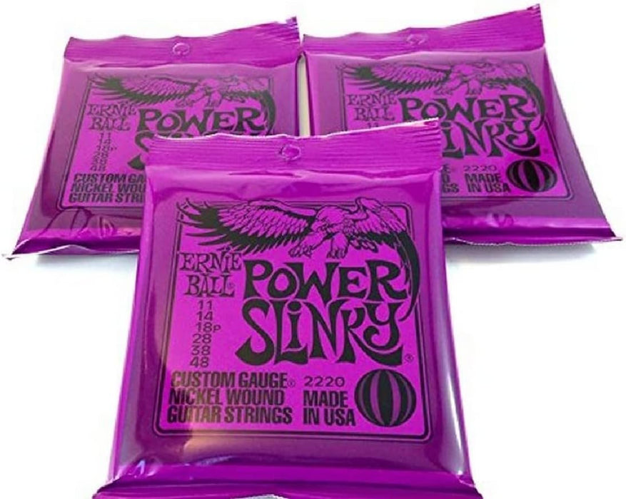 Ernie Ball Power Slinky Guitar Strings - Pack of 3 (P02220)