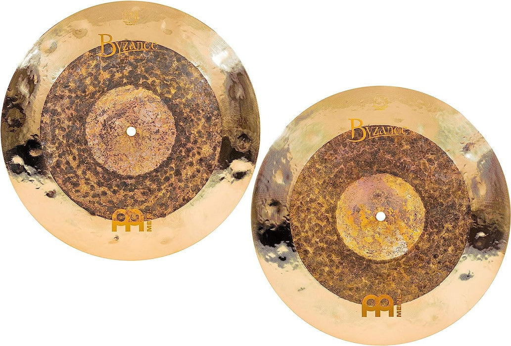 Meinl Cymbals Byzance 15" Dual Hihats, Pair — Made in Turkey — Hand Hammered B20 Bronze, 2-Year Warranty, B15DUH, inch