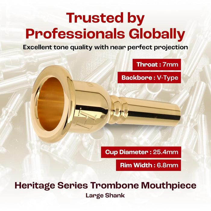 Denis Wick Heritage Trombone Mouthpiece Gold-Plated 3180G-5BS Small Shank