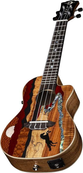 LUNA UKE VISTA STALLION C Vista Stallion Concert Uke w/Pre & Bag Ukelele Guitar - Gloss Finish