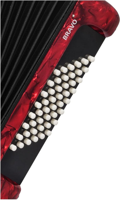 Hohner Bravo II 48 Chromatic Piano Key Accordion - Red (BR48RED)