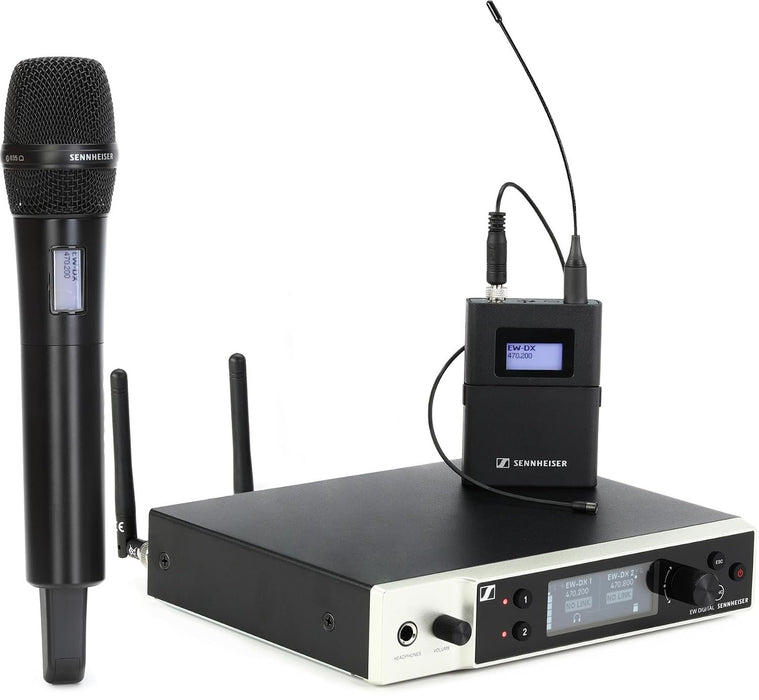 Sennheiser EW-DX MKE 2/835-S Combo Wireless Handheld and Lavalier Microphone System - Q1-9