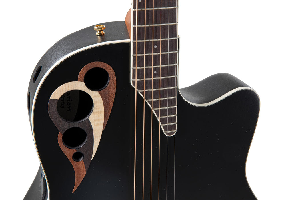 Ovation Celebrity Elite Deluxe Electric Acoustic Guitar Solid Spruce Top - Black Satin (CDX40-5-G)