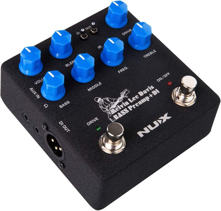 NUX Melvin Lee Davis NBP-5 Dual Switch Bass Pedal Bass Preamp,DI box,Impulse Response (IR) Loader,Audio Interface in one