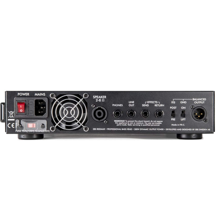 EBS Reidmar 502 Lightweight Bass Amplifier Head - 500W Class D, 2-Ohm Stable, Analog Preamp with 4-Band EQ, Built-in Compressor, XLR DI Out, Effects Loop