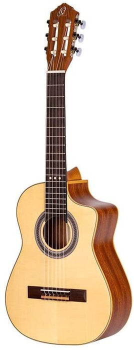 Ortega Guitars Requinto Series 6 String Acoustic Guitar, Right, Spruce, 22 Zoll (RQ25)