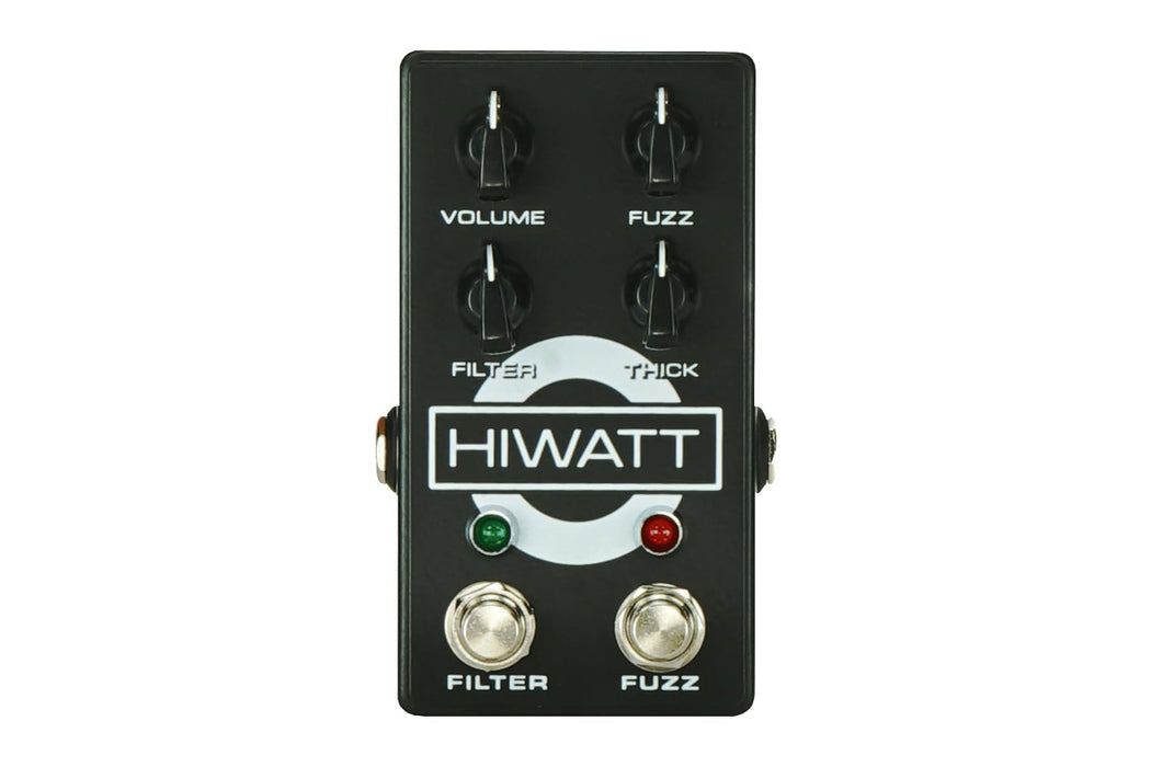 Hiwatt Filter Fuzz MKII Black, 60s-Style Fuzz Pedal with Filter and Thick Control, Guitar Effect Device