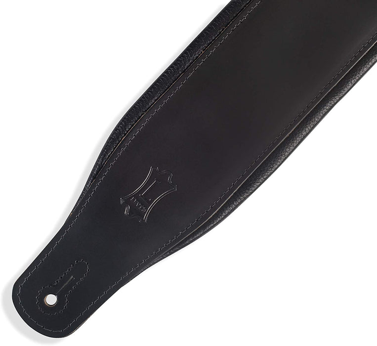 Levy's Leathers 3" Wide Leather Guitar Strap with Foam Padding and Garment Leather Backing; Black (M26PD-BLK)