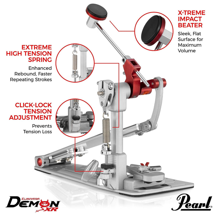 Pearl Demon Xr Direct-Drive Single Bass Drum Pedal (P3500D)