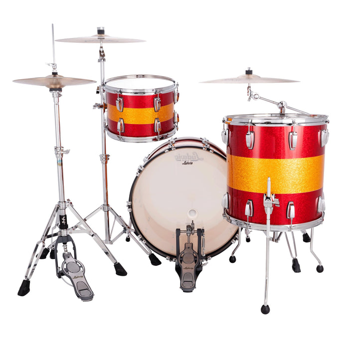 Ludwig Classic Maple Fab 3-piece Shell Pack - Red/Gold Tri-band