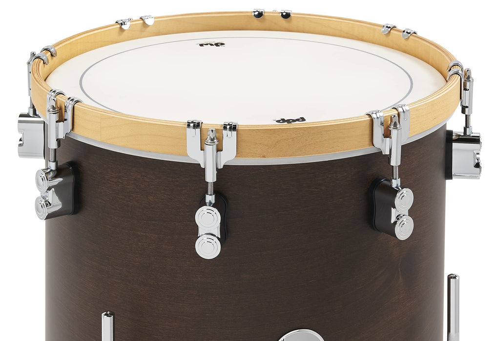 Pacific Drums & Percussion Drum Set Concept Classic 3-Piece Bop, Walnut with Natural Hoops Shell Packs (PDCC1803WN)