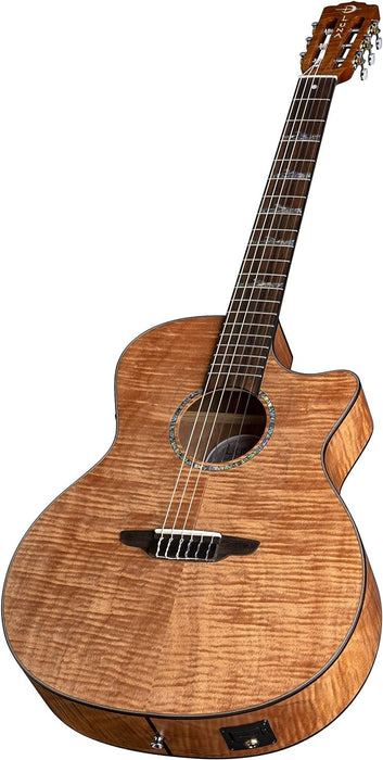 Luna Guitars High Tide Grand Concert Nylon 6 String Acoustic/Electric Guitar, Right - Mahogany (HT EXM NYL)