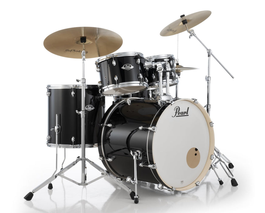 Export 5 Piece Shell Pack 22/16/13/12/14 Jet Black with Hardware (Cymbals Sold Separately)