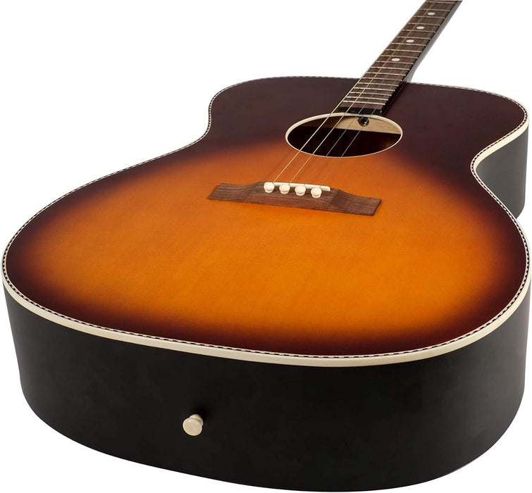 Recording King 4 String Acoustic Guitar, Right, Tobacco Sunburst (ROST-7-TS)