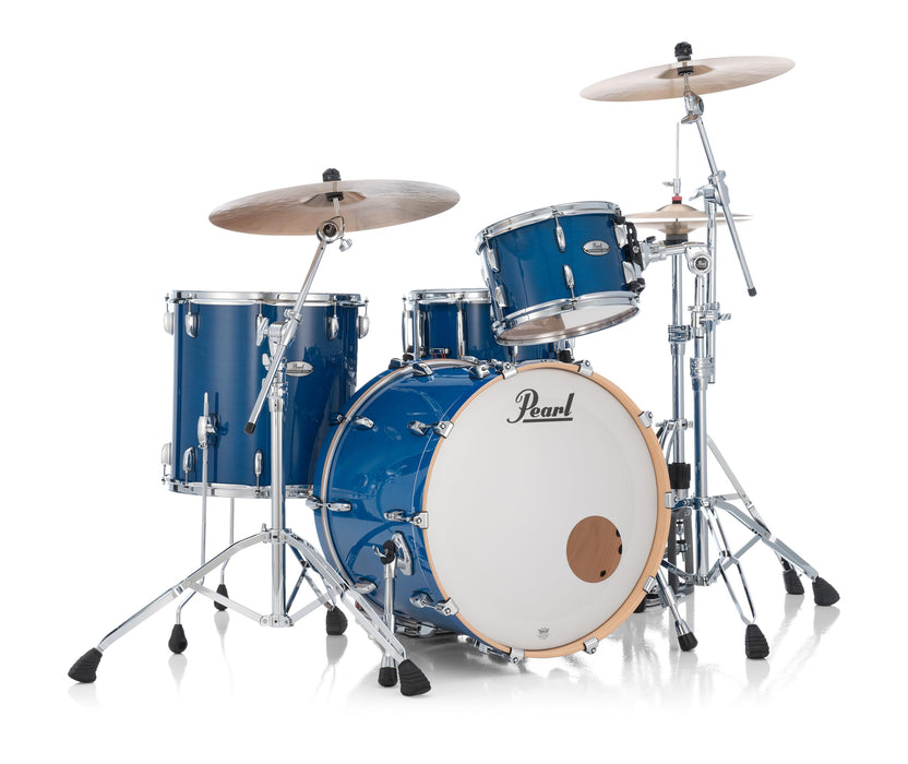 Pearl PMX Professional Series 3-Piece Drum Shell Pack (22x16, 16x16, 12x8) Sheer Blue with Optimount