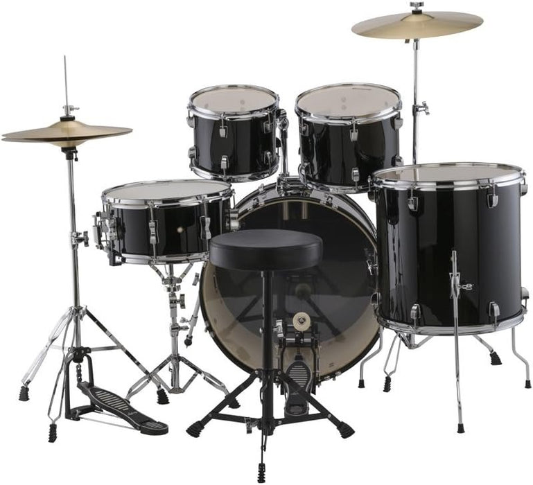 Ludwig Accent Drive Black 5-Piece Drum Set (Includes Hardware, Throne, Pedal, Cymbals, Sticks and Drum Key)