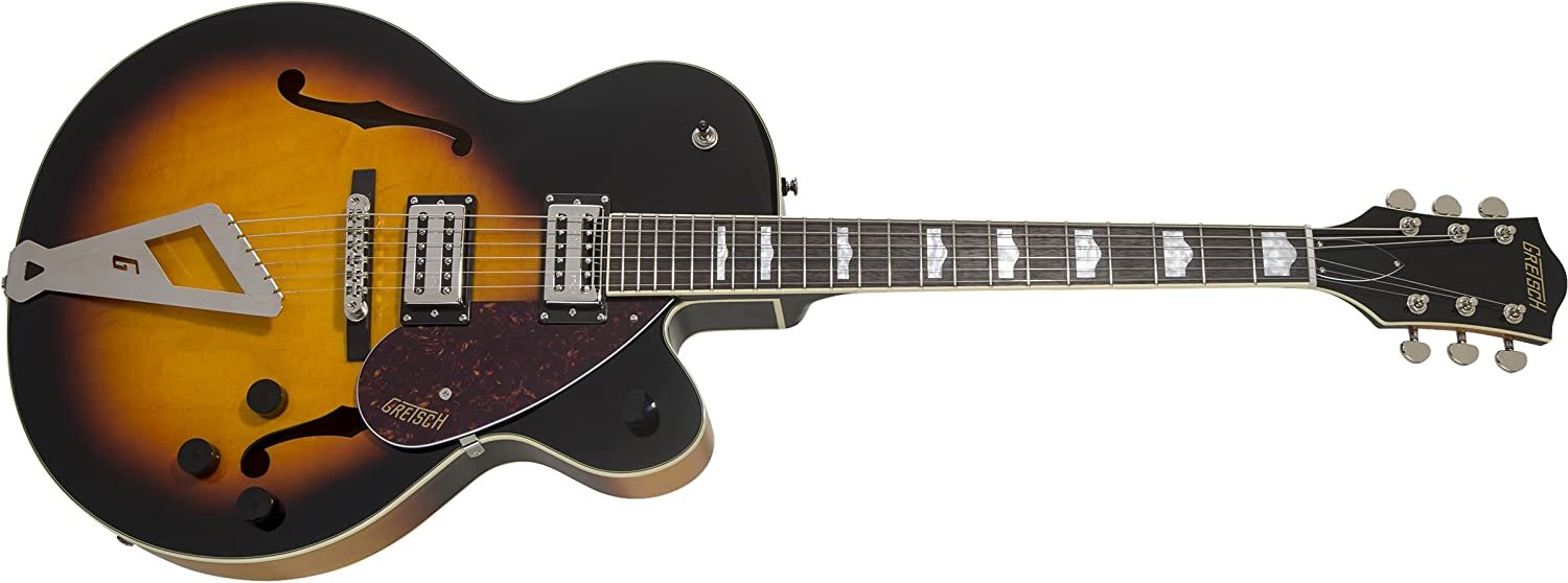 Gretsch G2420 Streamliner Hollow Body 6-String Electric Guitar with Chromatic II Tailpiece, Broad'Tron Pickups, and Laurel Fingerboard (Right-Handed, Aged Brooklyn Burst)