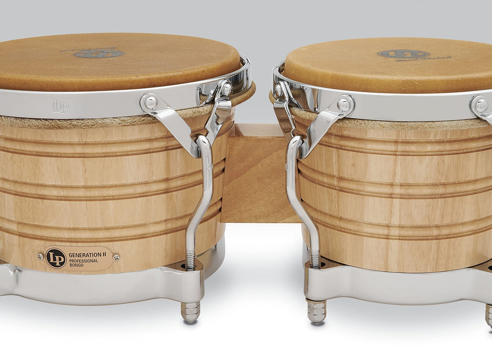 Latin Percussion LP201A-2 Bongo Drum Natural / Chrome