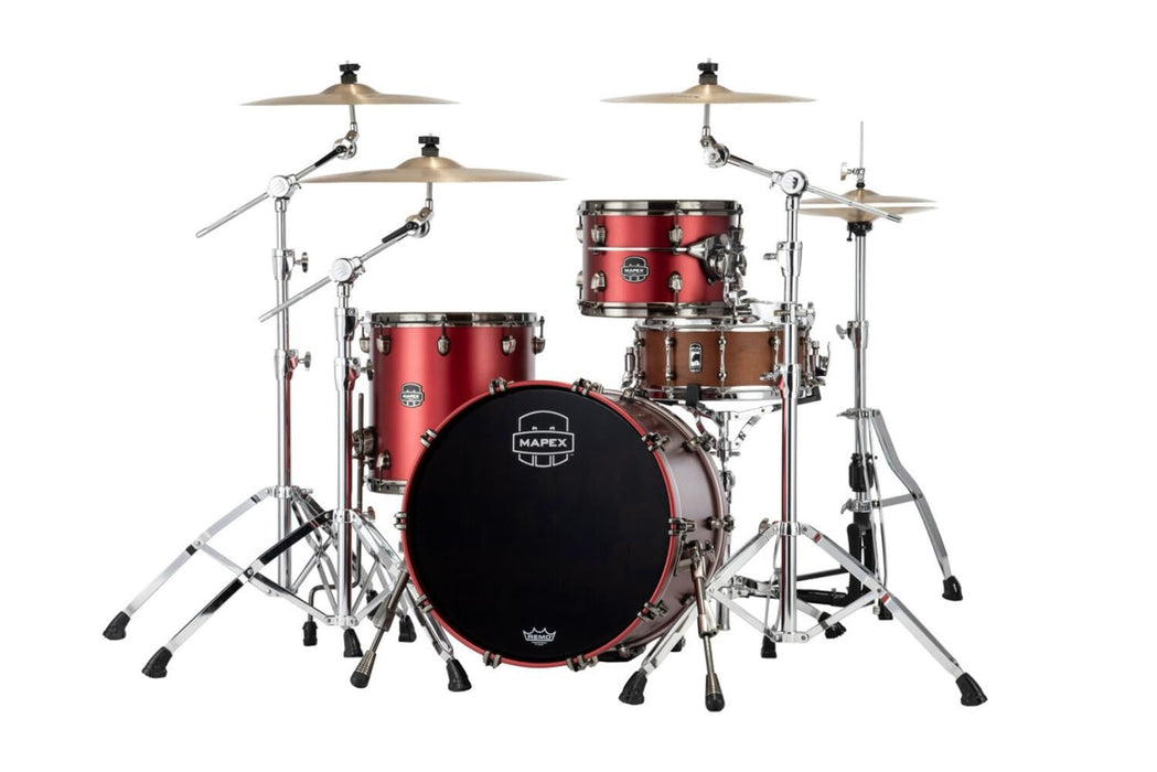 Mapex Saturn Evolution Hybrid Straight Ahead 3-Piece Rock Shell Pack - Tuscan Red (SE401XHBPA)