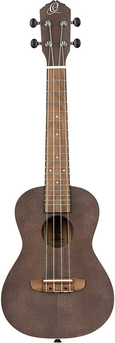 Ortega Guitars, 4-String Earth Series Concert Ukulele, Right, Transparent Black, Acoustic (RUCOAL)